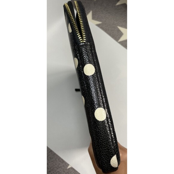 Kate Spade New York Laptop Ipad Tablet Case Bag Black Polka Dots Padded Zip - Picture 4 of 9